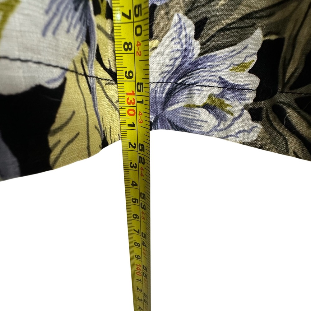 VTG 100% Linen Plus Size Maxi Dress Womens 20W Black Tropical Floral Sleeveless - Picture 8 of 14